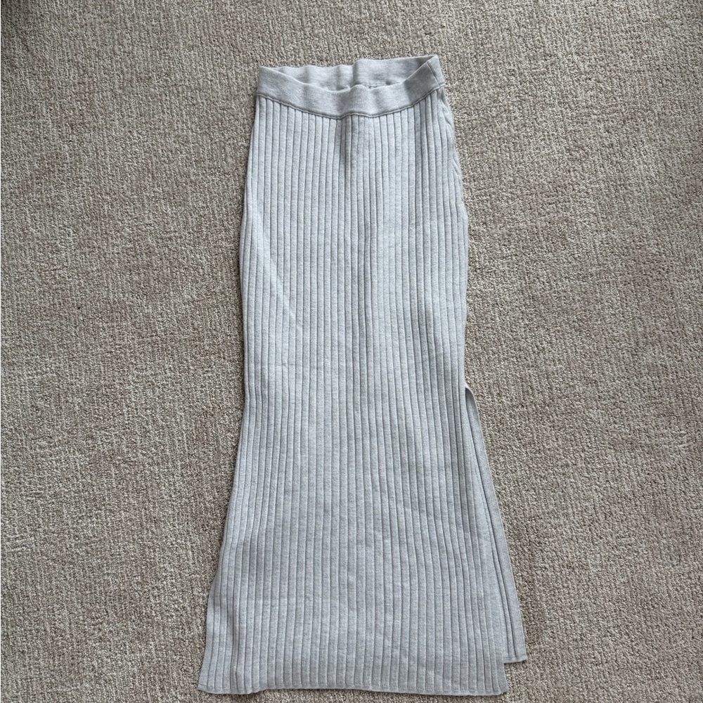 Aerie Light Gray Ribbed Skirt